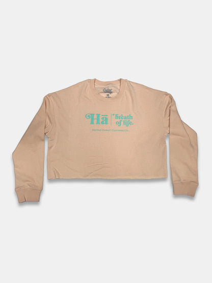 BREATH OF LIFE Light Pink Crop Crewneck