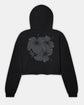 TROPIC GETAWAY Black Crop Hoodie