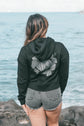 TROPIC GETAWAY Black Crop Hoodie